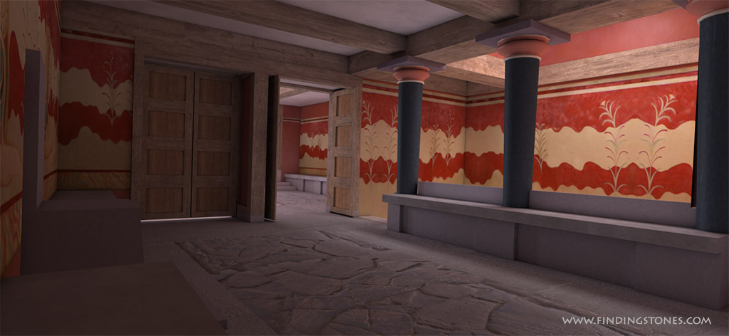 The Throne Room, textured, with the griffin frescoes