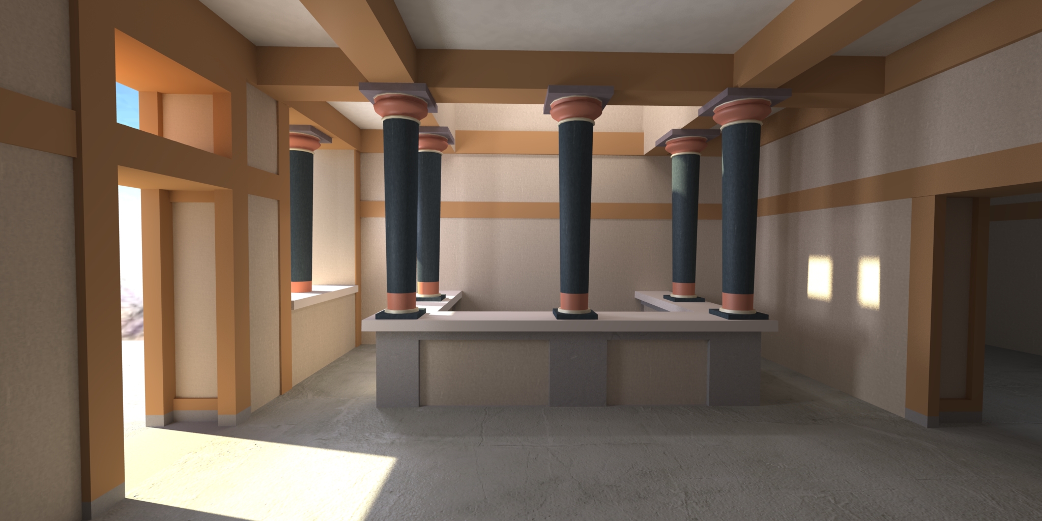 The room above the Throne Room, with the lightwell to the sanctuary below